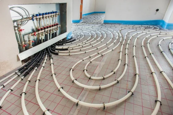 Water underfloor heating